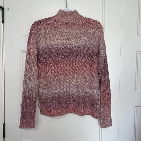 CYNTHIA ROWLEY | Ambre Striped Pink Turtleneck Sweater Size Small B41 - Picture 5 of 9